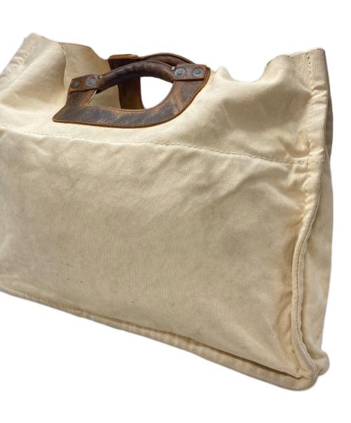 KAPITAL（キャピタル）KAPITAL (キャピタル) キャンバス×レザートートバッグ/Tote Bag ベージュ×ブラウンの古着・服飾アイテム