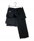 BASICKSベイシックス）の古着「変形アシンメトリーパンツ/Asymmetrical  skirt with a unique cut」｜ブラック