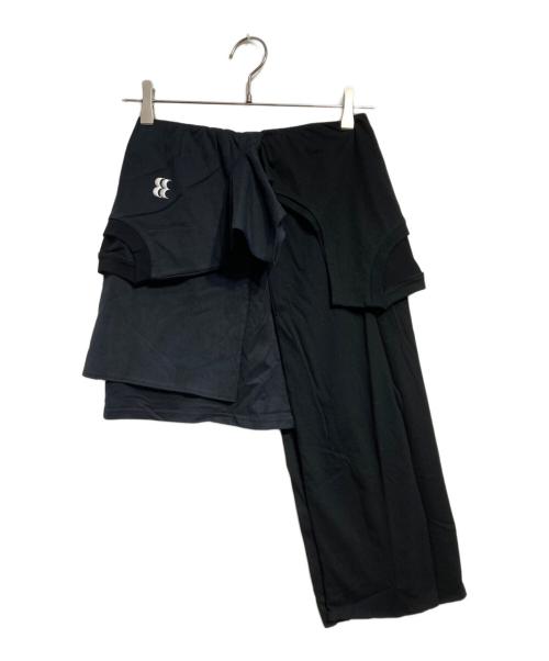 BASICKS（ベイシックス）BASICKS (ベイシックス) 変形アシンメトリーパンツ/Asymmetrical  skirt with a unique cut ブラック サイズ:Ｓの古着・服飾アイテム