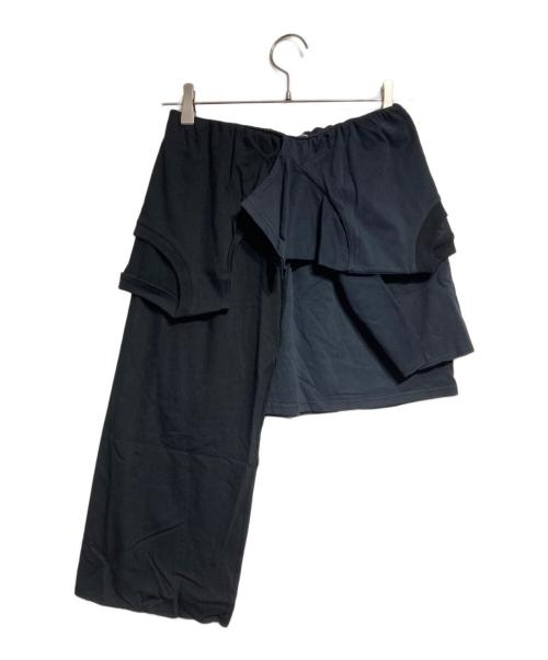 BASICKS（ベイシックス）BASICKS (ベイシックス) 変形アシンメトリーパンツ/Asymmetrical  skirt with a unique cut ブラック サイズ:Ｓの古着・服飾アイテム
