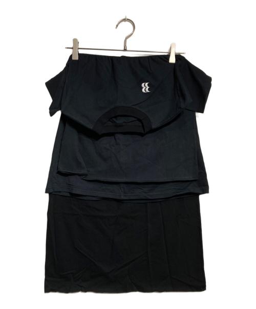 BASICKS（ベイシックス）BASICKS (ベイシックス) 変形アシンメトリーパンツ/Asymmetrical  skirt with a unique cut ブラック サイズ:Ｓの古着・服飾アイテム