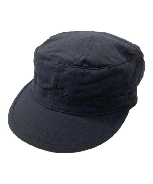 UNDERCOVER（アンダーカバー）UNDERCOVER (アンダーカバー) ERMENEGILDO ZEGNA (エルメネジルド・ゼニア) ウールガーゼワークキャップ ブラックの古着・服飾アイテム