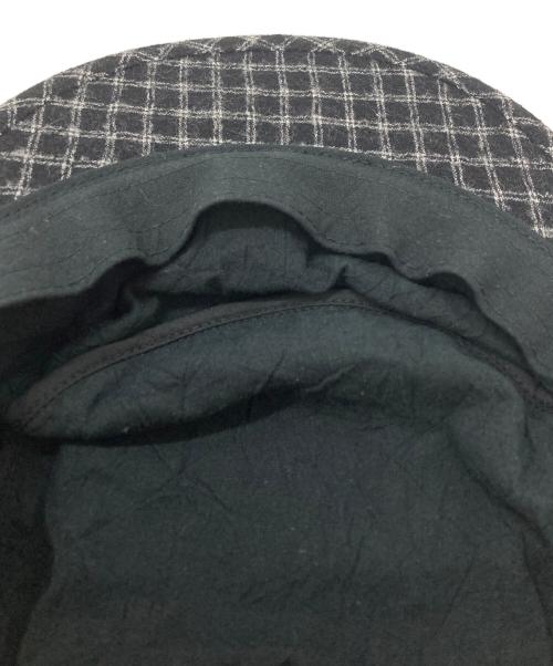UNDERCOVER（アンダーカバー）UNDERCOVER (アンダーカバー) ウールガーゼチェックワークキャップ ブラックの古着・服飾アイテム