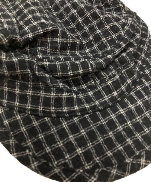 UNDERCOVER（アンダーカバー）UNDERCOVER (アンダーカバー) ウールガーゼチェックワークキャップ ブラックの古着・服飾アイテム