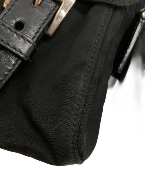 PRADA（プラダ）PRADA (プラダ) ナイロン製トリプルポーチ付きウエストバッグ ブラックの古着・服飾アイテム