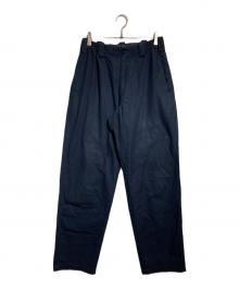 Y's（ワイズ）の古着「ワイドチノトラウザーパンツ/Wide-leg chino trousers」｜ネイビー
