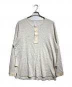 Yohji Yamamoto pour hommeヨウジヤマモト プールオム）の古着「ドッキングヘンリーネックサーマルカットソー/Docking-style mock-neck thermal top」｜ベージュ