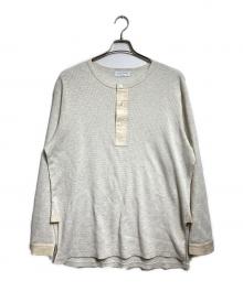 Yohji Yamamoto pour homme（ヨウジヤマモト プールオム）の古着「ドッキングヘンリーネックサーマルカットソー/Docking-style mock-neck thermal top」｜ベージュ