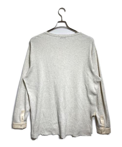 Yohji Yamamoto pour homme（ヨウジヤマモト プールオム）Yohji Yamamoto pour homme (ヨウジヤマモト プールオム) ドッキングヘンリーネックサーマルカットソー/Docking-style mock-neck thermal top ベージュ サイズ:3の古着・服飾アイテム