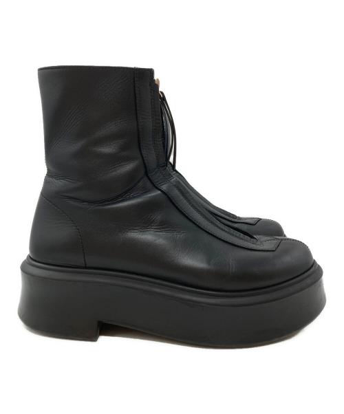 THE ROW（ザ ロウ）THE ROW (ザ ロウ) Zipped 1レザーアンクルブーツ/Leather ankle boots ブラック サイズ:37の古着・服飾アイテム