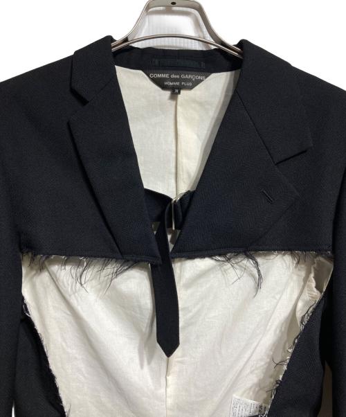 COMME des GARCONS HOMME PLUS（コムデギャルソンオムプリュス）COMME des GARCONS HOMME PLUS (コムデギャルソンオムプリュス) ダメージデザインテーラードジャケット/Distressed-design tailored jacket ブラック サイズ:Ｍの古着・服飾アイテム