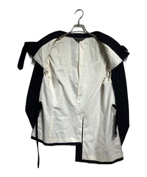 COMME des GARCONS HOMME PLUS（コムデギャルソンオムプリュス）COMME des GARCONS HOMME PLUS (コムデギャルソンオムプリュス) ダメージデザインテーラードジャケット/Distressed-design tailored jacket ブラック サイズ:Ｍの古着・服飾アイテム