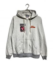 HYSTERIC BOOTLEG（ヒステリックブートレグ）の古着「ZIP DESIGN HEAVY HYSTERIC HOODIE/ジップデザイン ヘビーウェイト フーディー」｜グレー