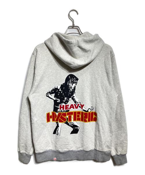 HYSTERIC BOOTLEG（ヒステリックブートレグ）HYSTERIC BOOTLEG (ヒステリックブートレグ) ZIP DESIGN HEAVY HYSTERIC HOODIE/ジップデザイン ヘビーウェイト フーディー グレー サイズ:Ｌの古着・服飾アイテム