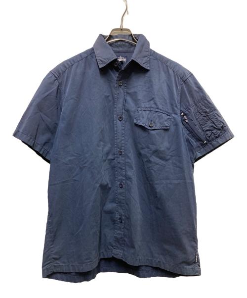 stussy（ステューシー）stussy (ステューシー) スリーブジップデザインシャツ ネイビー サイズ:Mの古着・服飾アイテム
