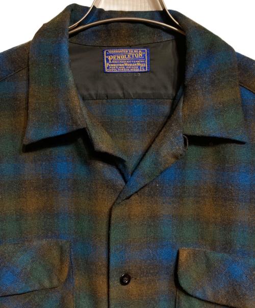 PENDLETON（ペンドルトン）PENDLETON (ペンドルトン) 60’sウールチェックシャツ/Wool Check Shirt ブルー×グリーン サイズ:Ｌの古着・服飾アイテム