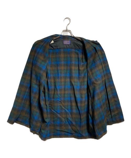 PENDLETON（ペンドルトン）PENDLETON (ペンドルトン) 60’sウールチェックシャツ/Wool Check Shirt ブルー×グリーン サイズ:Ｌの古着・服飾アイテム
