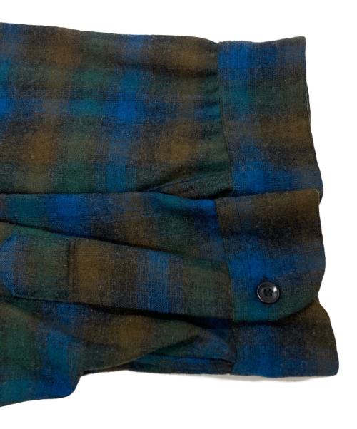 PENDLETON（ペンドルトン）PENDLETON (ペンドルトン) 60’sウールチェックシャツ/Wool Check Shirt ブルー×グリーン サイズ:Ｌの古着・服飾アイテム
