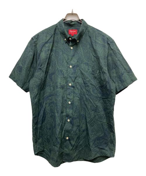 SUPREME（シュプリーム）Supreme (シュプリーム) PAISLEY S/S SHIRT グリーン サイズ:Lの古着・服飾アイテム