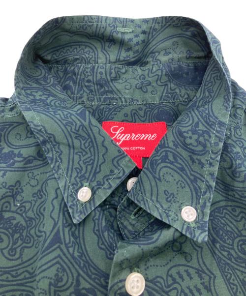 SUPREME（シュプリーム）Supreme (シュプリーム) PAISLEY S/S SHIRT グリーン サイズ:Lの古着・服飾アイテム