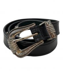 TORY LEATHER（トリーレザー）の古着「ホースビットレザーベルト/Horsebit leather belt」｜ブラック