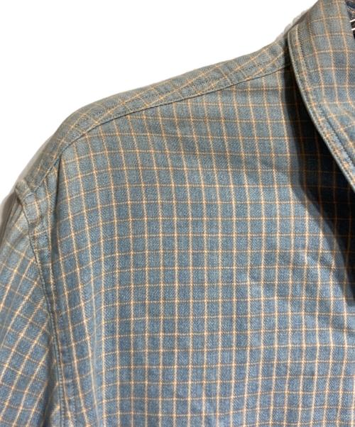 RRL（ダブルアールエル）RRL (ダブルアールエル) コットンチンストラップチェックシャツ ブルー サイズ:XLの古着・服飾アイテム