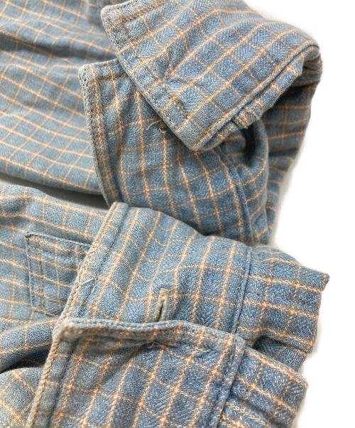 RRL（ダブルアールエル）RRL (ダブルアールエル) コットンチンストラップチェックシャツ ブルー サイズ:XLの古着・服飾アイテム