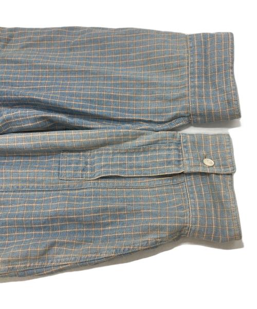 RRL（ダブルアールエル）RRL (ダブルアールエル) コットンチンストラップチェックシャツ ブルー サイズ:XLの古着・服飾アイテム