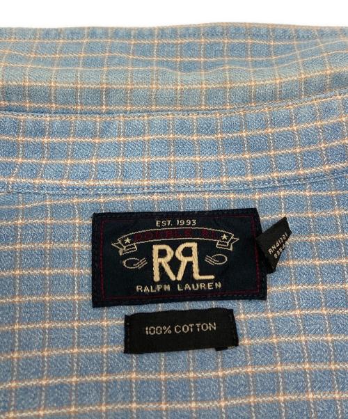 RRL（ダブルアールエル）RRL (ダブルアールエル) コットンチンストラップチェックシャツ ブルー サイズ:XLの古着・服飾アイテム