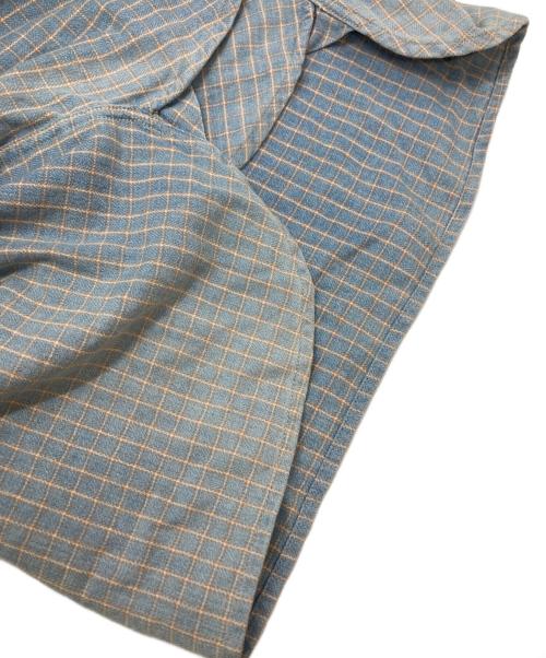 RRL（ダブルアールエル）RRL (ダブルアールエル) コットンチンストラップチェックシャツ ブルー サイズ:XLの古着・服飾アイテム