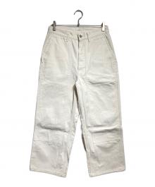 PHIGVEL（フィグベル）の古着「Canvas Cloth Double Knee Trousers/キャンバスクローズダブルニートラウザー」｜ベージュ