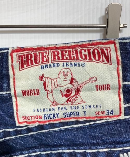 TRUE RELIGION（トゥルー レリジョン）TRUE RELIGION (トゥルー レリジョン) RICKY SUPER T ステッチデニムパンツ インディゴ サイズ:78.5cmの古着・服飾アイテム