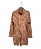 PLEATS PLEASEプリーツプリーズ）の古着「プリーツジップワンピース」｜レッド×イエロー