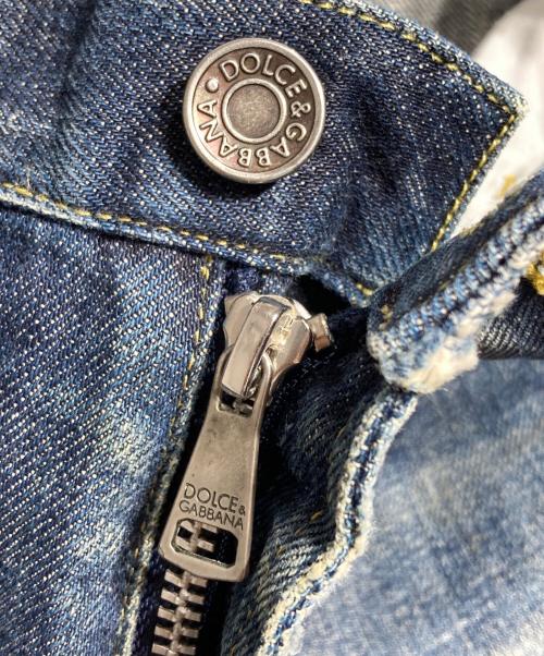 DOLCE & GABBANA（ドルチェ＆ガッバーナ）DOLCE & GABBANA (ドルチェ＆ガッバーナ) 22Classicリペア加工デニムパンツ/Distressed Repair Denim Pants インディゴ サイズ:48の古着・服飾アイテム
