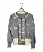 mina perhonenミナ ペルホネン）の古着「hana hane刺繍ウールニットカーディガン/Wool knit cardigan」｜グレー