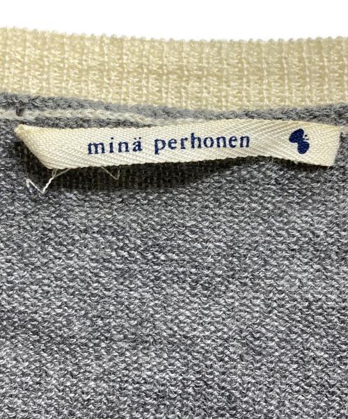 mina perhonen（ミナ ペルホネン）mina perhonen (ミナ ペルホネン) hana hane刺繍ウールニットカーディガン/Wool knit cardigan グレー サイズ:38の古着・服飾アイテム