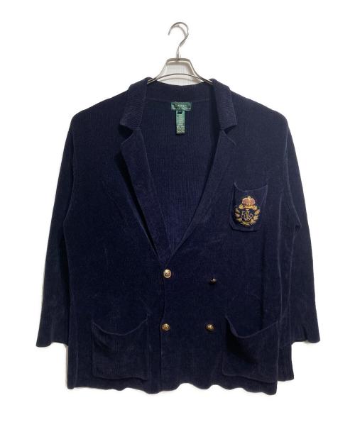 LAUREN RALPH LAUREN（ローレン ラルフ ローレン）LAUREN RALPH LAUREN (ローレン ラルフ ローレン) レーヨン混ニットブレザー/Rayon-blend knit blazer ネイビー サイズ:Lの古着・服飾アイテム