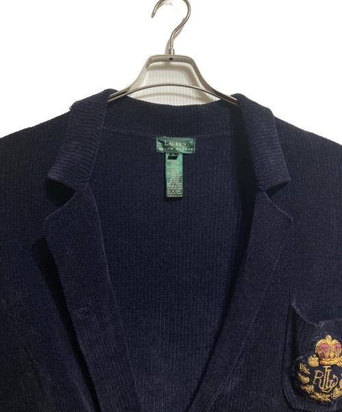 LAUREN RALPH LAUREN（ローレン ラルフ ローレン）LAUREN RALPH LAUREN (ローレン ラルフ ローレン) レーヨン混ニットブレザー/Rayon-blend knit blazer ネイビー サイズ:Lの古着・服飾アイテム