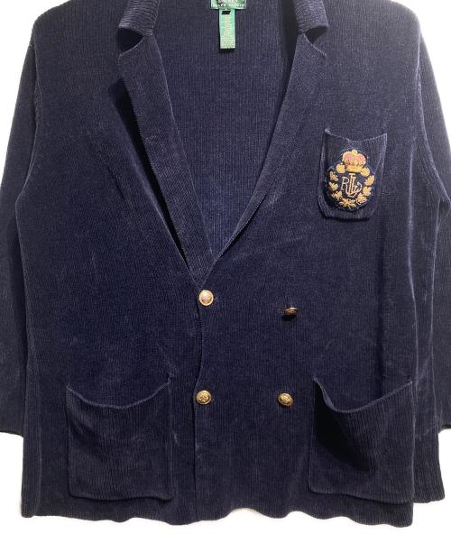 LAUREN RALPH LAUREN（ローレン ラルフ ローレン）LAUREN RALPH LAUREN (ローレン ラルフ ローレン) レーヨン混ニットブレザー/Rayon-blend knit blazer ネイビー サイズ:Lの古着・服飾アイテム
