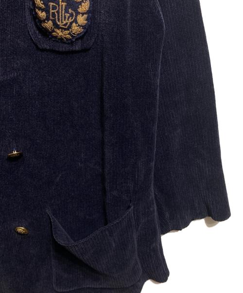 LAUREN RALPH LAUREN（ローレン ラルフ ローレン）LAUREN RALPH LAUREN (ローレン ラルフ ローレン) レーヨン混ニットブレザー/Rayon-blend knit blazer ネイビー サイズ:Lの古着・服飾アイテム