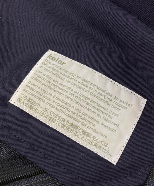 KOLOR（カラー）KOLOR (カラー) タック テーパード ピンストライプ スラックス/Wool polyester pleated tapered pinstripe trousers グレー サイズ:1の古着・服飾アイテム