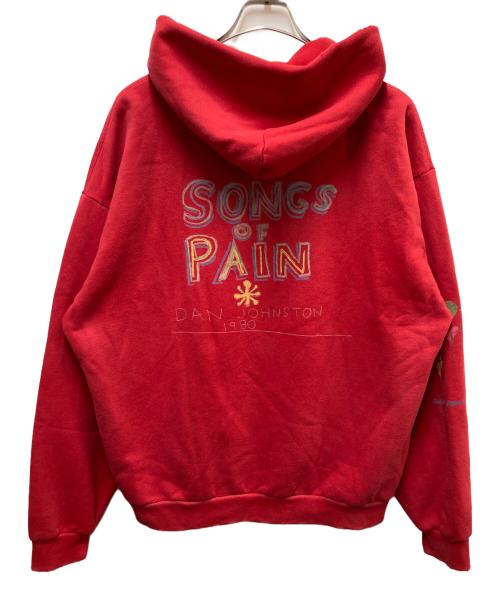 thisisneverthat（ディスイズネバーザット）thisisneverthat (ディスイズネバーザット) Daniel Johnston (ダニエル・ジョンストン) SONGS of PAIN Faded Zip Up Hoodie レッド サイズ:XLの古着・服飾アイテム