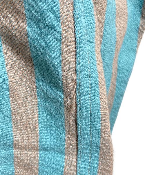 UNUSED（アンユーズド）UNUSED (アンユーズド) 25SS STRIPE FOOD SHIRT/ストライプ フードシャツ ブルー×グレー サイズ:3の古着・服飾アイテム