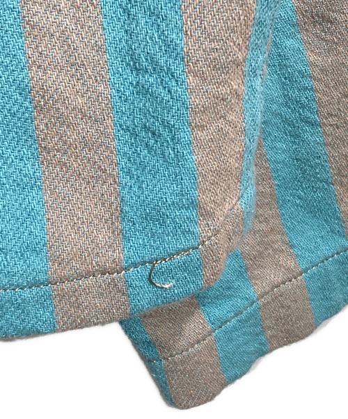 UNUSED（アンユーズド）UNUSED (アンユーズド) 25SS STRIPE FOOD SHIRT/ストライプ フードシャツ ブルー×グレー サイズ:3の古着・服飾アイテム