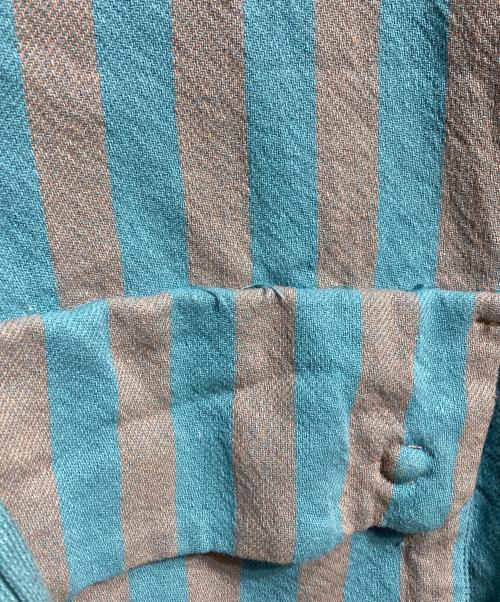 UNUSED（アンユーズド）UNUSED (アンユーズド) 25SS STRIPE FOOD SHIRT/ストライプ フードシャツ ブルー×グレー サイズ:3の古着・服飾アイテム