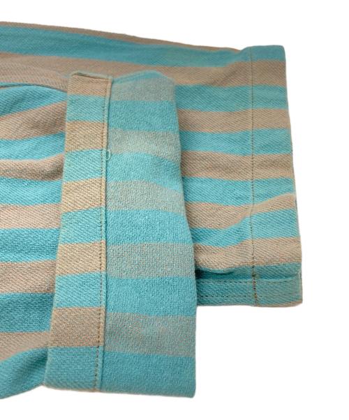 UNUSED（アンユーズド）UNUSED (アンユーズド) 25SS STRIPE FOOD SHIRT/ストライプ フードシャツ ブルー×グレー サイズ:3の古着・服飾アイテム