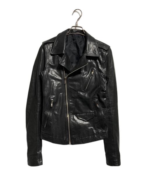 RICK OWENS（リックオウエンス）RICK OWENS (リックオウエンス) Stooges Biker カーフレザーライダースジャケット/ストゥージズ・バイカー ブラック サイズ:46の古着・服飾アイテム