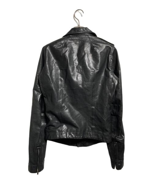RICK OWENS（リックオウエンス）RICK OWENS (リックオウエンス) Stooges Biker カーフレザーライダースジャケット/ストゥージズ・バイカー ブラック サイズ:46の古着・服飾アイテム