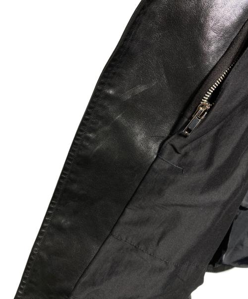 RICK OWENS（リックオウエンス）RICK OWENS (リックオウエンス) Stooges Biker カーフレザーライダースジャケット/ストゥージズ・バイカー ブラック サイズ:46の古着・服飾アイテム