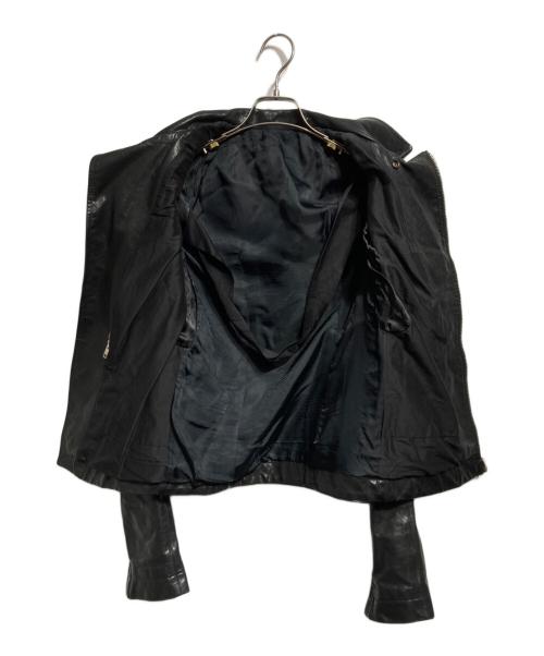 RICK OWENS（リックオウエンス）RICK OWENS (リックオウエンス) Stooges Biker カーフレザーライダースジャケット/ストゥージズ・バイカー ブラック サイズ:46の古着・服飾アイテム